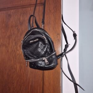 Steve Madden Black Quilted Backpack